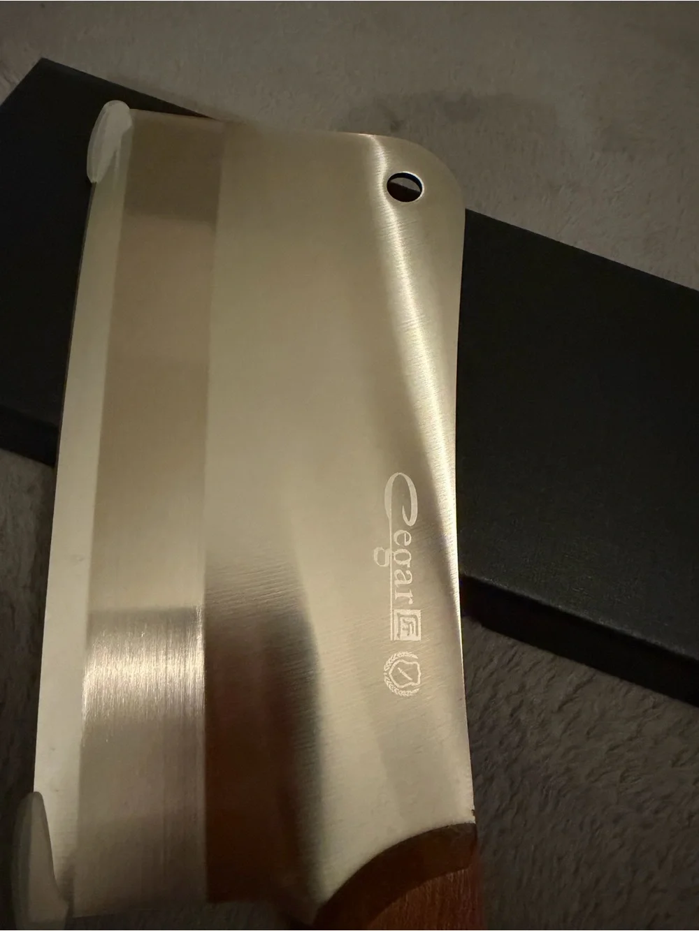 Stainless Steel Cleaver Knife with Brown Wood Handle